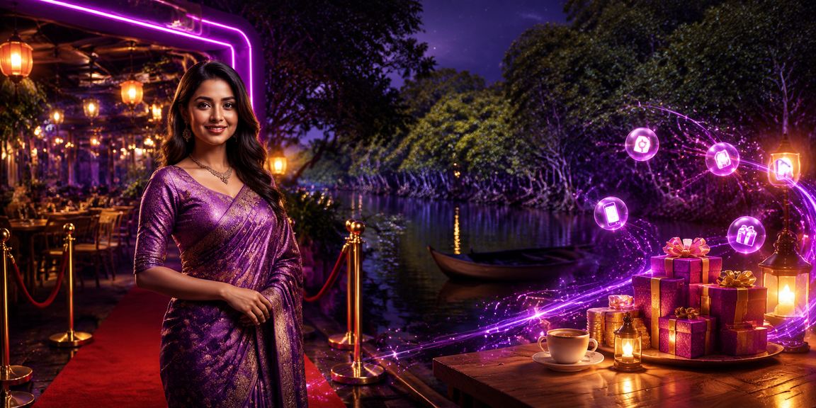 সিলেটে নিওন আলোয় মোবাইল পেমেন্ট দৃশ্য